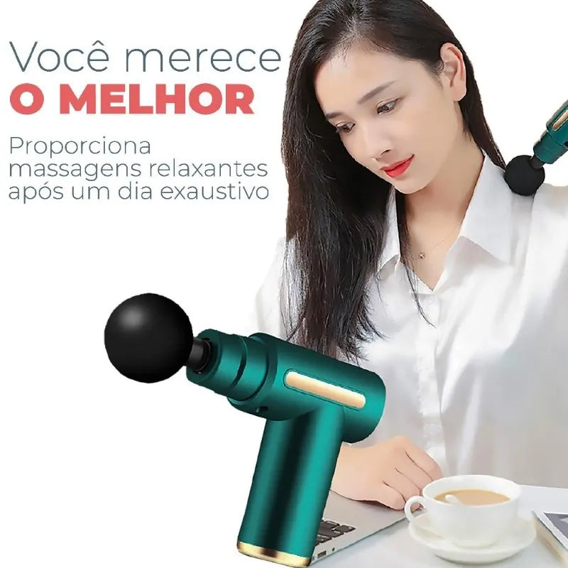 RelaxPulse: Pistola Elétrica Massageadora Muscular Profissional Recarregável Linha Premium