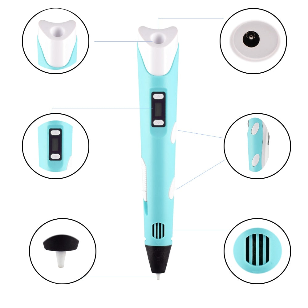 Caneta de desenho para impressão 3D: Brinquedo criativo presente para crianças